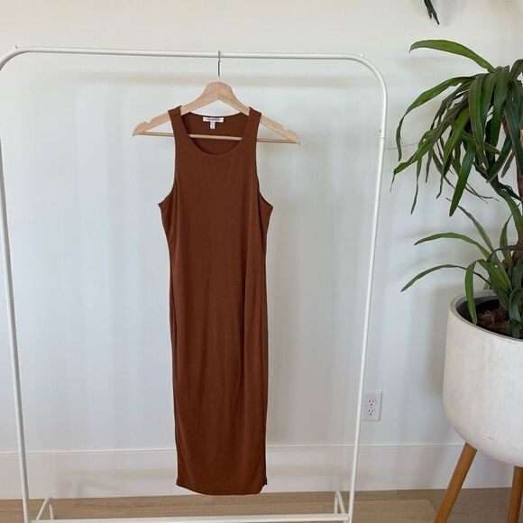 GOOD AMERICAN Rust Orange Tank Minimalist Dress - Picture 2 of 6